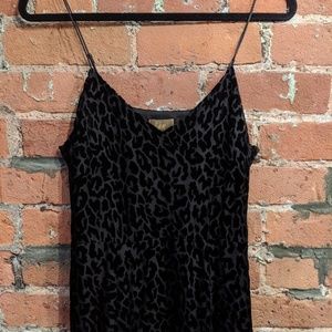 NWT H&M Black Velvet Leopard Burn-out Slip Dress